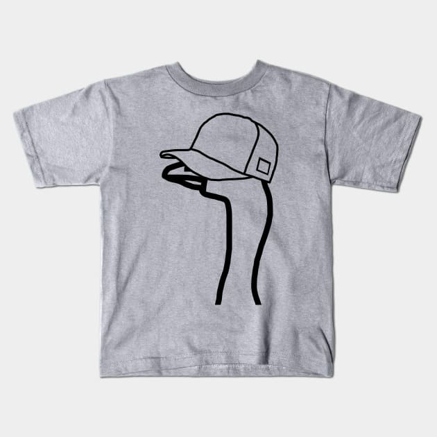 Portrait Gaming Goose Wearing Stolen Hat Outline Kids T-Shirt by ellenhenryart